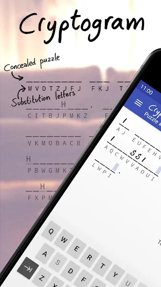Взломанная Cryptogram - puzzle quotes [MOD: открыты все цитаты и подсказки] на Андроид — скриншот 1
