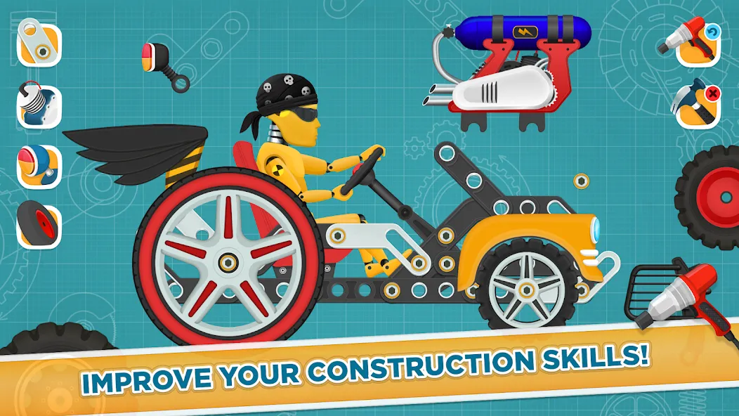Скачать Car Builder & Racing for Kids [MOD: много денег и все машины открыты] — скриншот 4