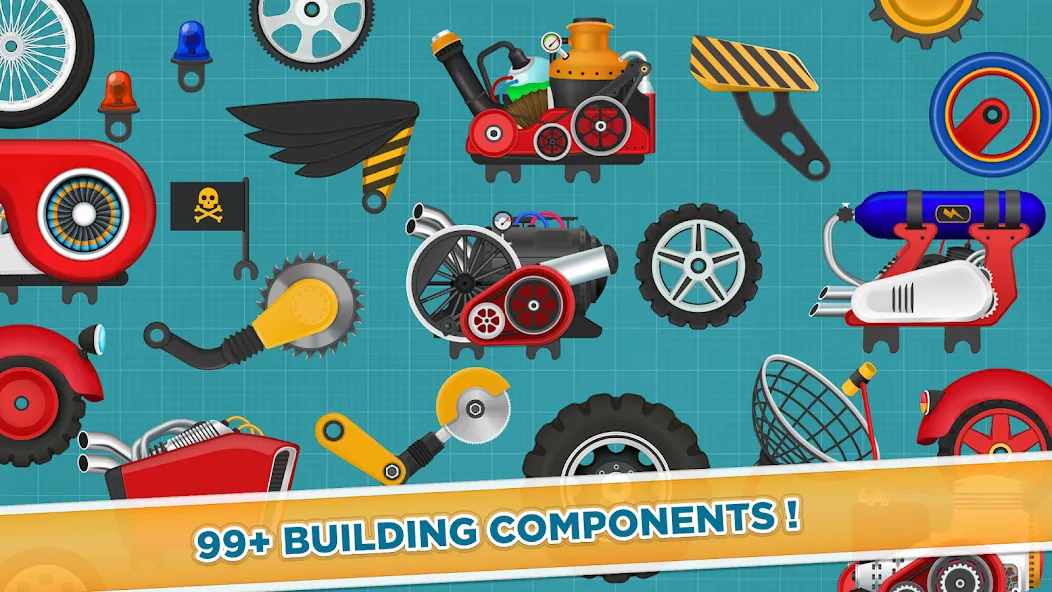 Скачать Car Builder & Racing for Kids [MOD: много денег и все машины открыты] — скриншот 5