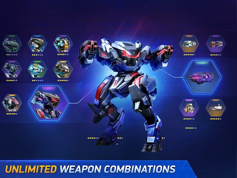 Скачать Mech Arena - Shooting Game [MOD: безлимитные ресурсы и улучшенное оружие] — скриншот 4