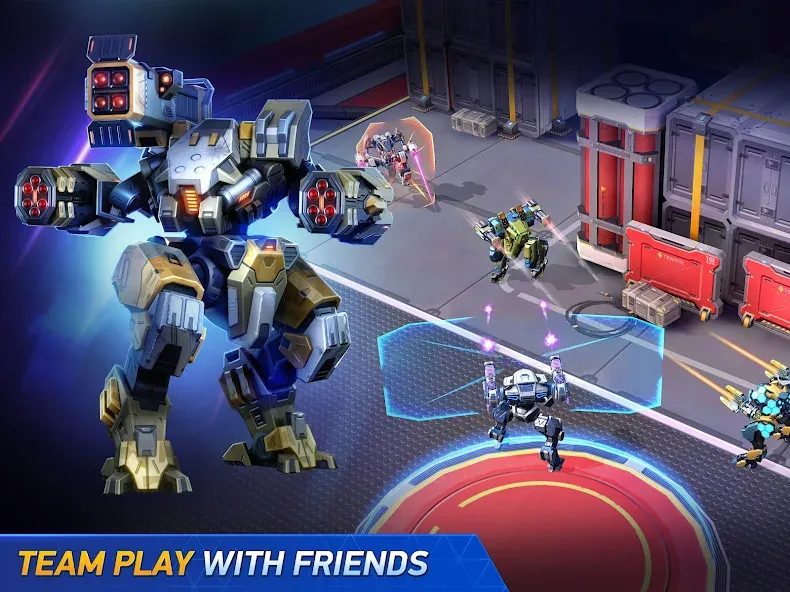 Скачать Mech Arena - Shooting Game [MOD: безлимитные ресурсы и улучшенное оружие] — скриншот 5
