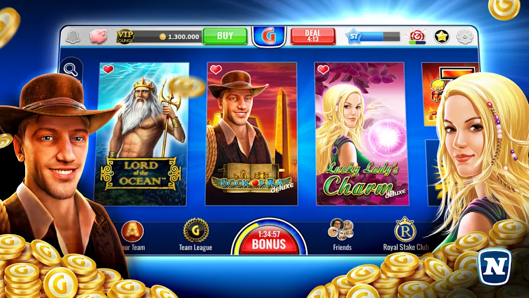 Gaminator Online Casino Slots [MOD: безлимитные монеты и бонусы] на Андроид — скриншот 1
