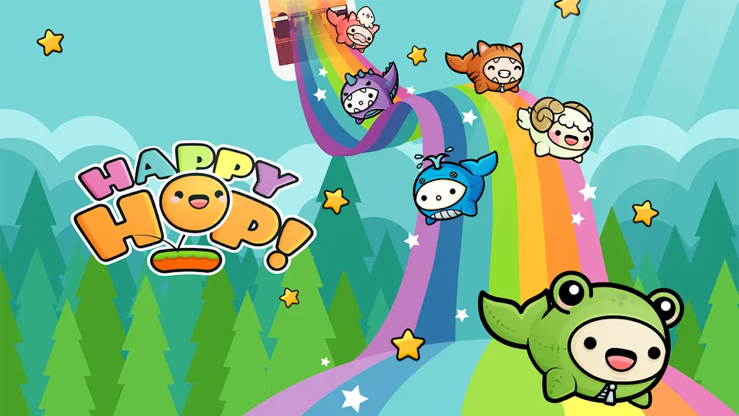Скачать Happy Hop: Kawaii Jump [MOD: безлимитные жизни и открыты все скины] на телефон — скриншот 1