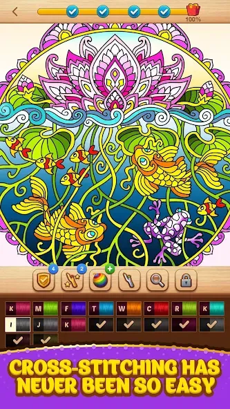Скачать Cross Stitch Coloring Mandala [MOD: без рекламы и все узоры открыты] — скриншот 2