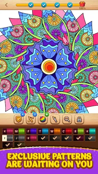 Скачать Cross Stitch Coloring Mandala [MOD: без рекламы и все узоры открыты] — скриншот 4