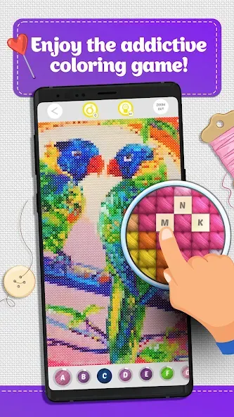 Cross Stitch Coloring Art [MOD: без рекламы и все узоры открыты] на Андроид — скриншот 1