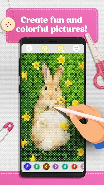 Cross Stitch Coloring Art [MOD: без рекламы и все узоры открыты] на Андроид — скриншот 3