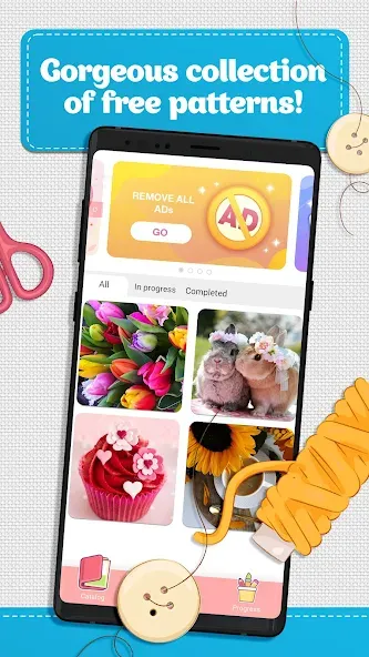 Cross Stitch Coloring Art [MOD: без рекламы и все узоры открыты] на Андроид — скриншот 4