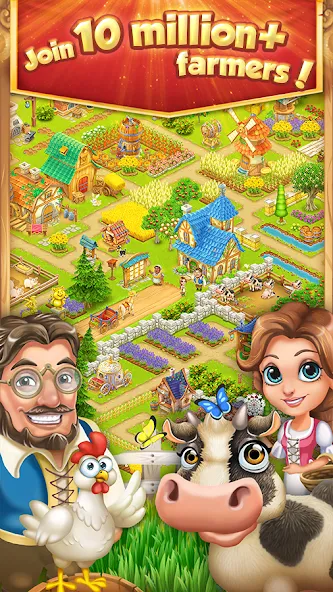 Взломанная Village and Farm [MOD: безлимитные деньги и ресурсы] на Андроид — скриншот 1