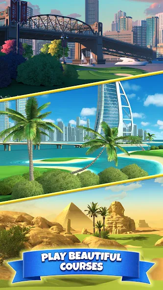 Golf Clash [MOD: безлимитные мячи и бустеры] на Андроид — скриншот 2