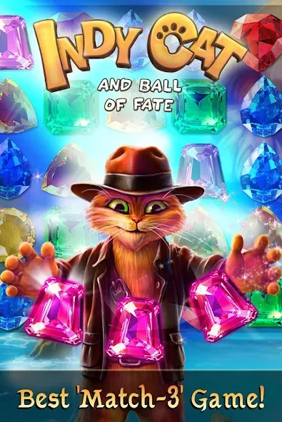 Скачать взлом Indy Cat: Match 3 Adventure [MOD: безлимитные жизни и усиленные бустеры] — скриншот 1