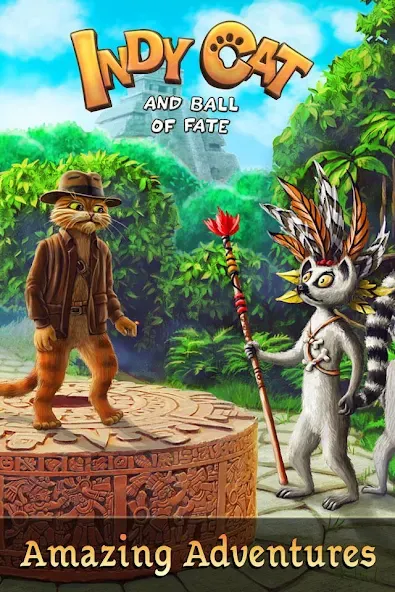 Скачать взлом Indy Cat: Match 3 Adventure [MOD: безлимитные жизни и усиленные бустеры] — скриншот 3