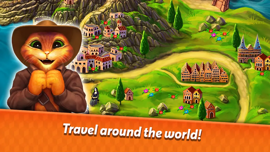 Indy Cat 2: Match 3 game [MOD: безлимитные монеты и жизни] — Скачать бесплатно (APK) — скриншот 2