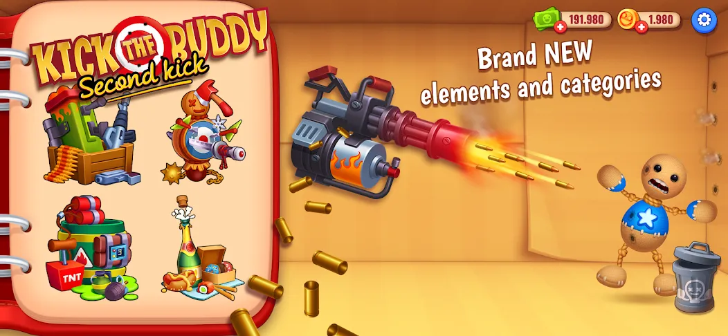 Kick the Buddy: Second Kick [MOD: безлимитные деньги и оружие] на Андроид — скриншот 2