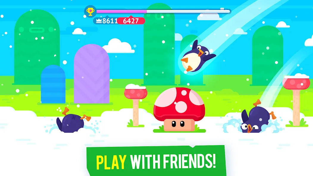 Bouncemasters: Penguin Games [MOD: безлимитные монеты и усиленный прыжок] — Скачать бесплатно (APK) — скриншот 3