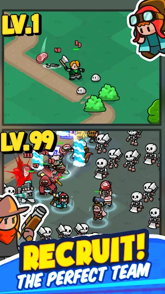 Rumble Heroes - Adventure RPG [MOD: безлимитные деньги и усиленные герои] последняя версия — скриншот 4