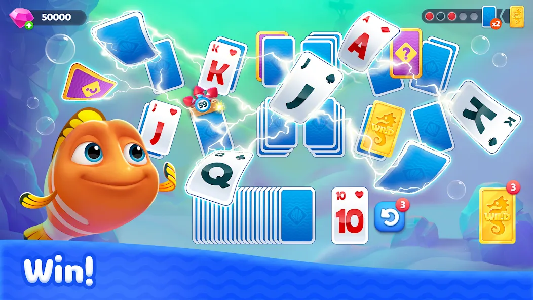 Fishdom Solitaire [MOD: безлимитные монеты и жизни] (Бесплатно / APK) — скриншот 3