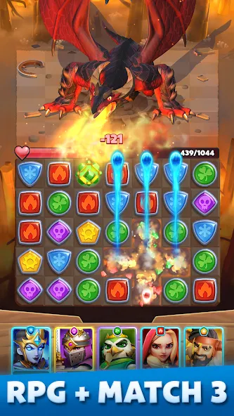 Взломанная Puzzle Breakers: Champions War [MOD: безлимитные деньги и усиленные герои] на Андроид — скриншот 1