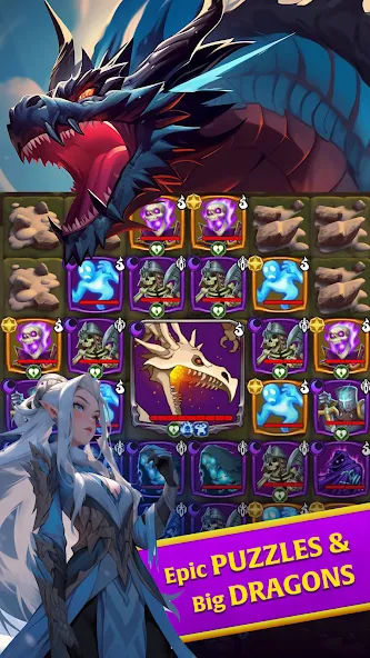 Скачать взлом Friends & Dragons - Puzzle RPG [MOD: безлимитные ресурсы и энергия] — скриншот 2