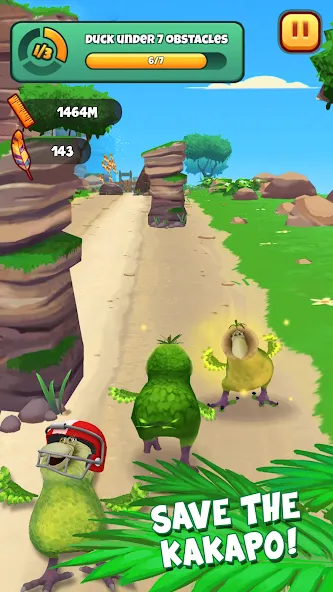 Kakapo Run: Animal Rescue Game [MOD: безлимитные монеты и жизни] на Андроид — скриншот 3