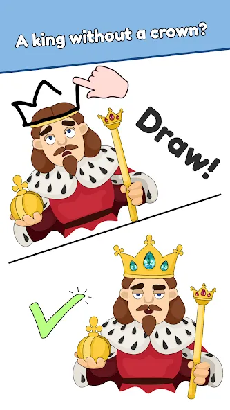 Взломанная DOP: Draw One Part [MOD: безлимитные подсказки и монеты] на Андроид — скриншот 1