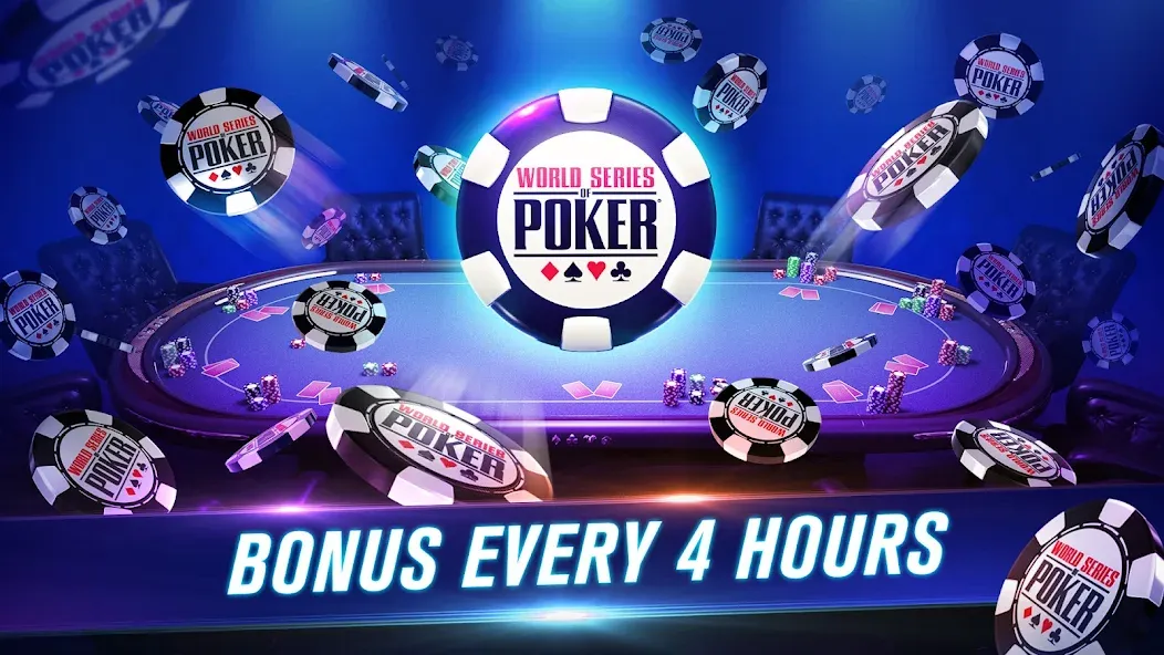 Взломанная WSOP Poker: Texas Holdem Game [MOD: безлимитные фишки и открыты все столы] на Андроид — скриншот 2