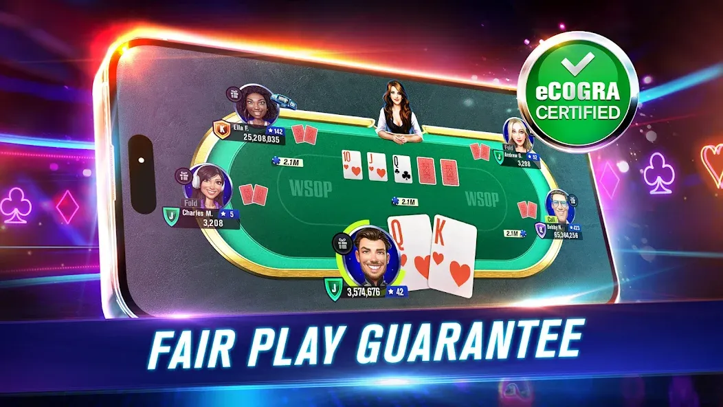 Взломанная WSOP Poker: Texas Holdem Game [MOD: безлимитные фишки и открыты все столы] на Андроид — скриншот 3
