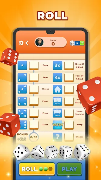 Yatzy - Fun Classic Dice Game [MOD: безлимитные броски и открыты бонусы] последняя версия — скриншот 3