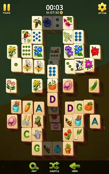 Скачать Mahjong Blossom Solitaire [MOD: без рекламы и бесконечные подсказки] на телефон — скриншот 2