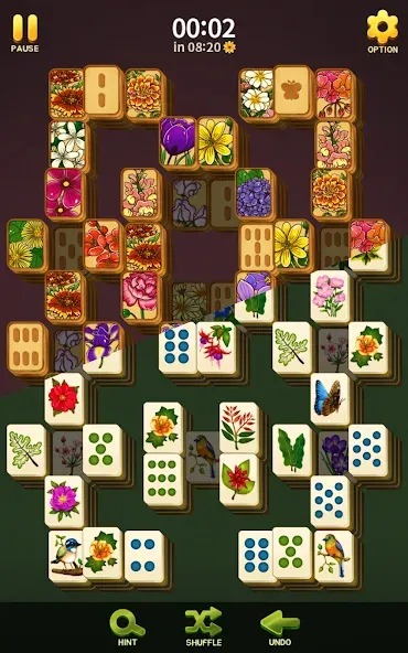 Скачать Mahjong Blossom Solitaire [MOD: без рекламы и бесконечные подсказки] на телефон — скриншот 4