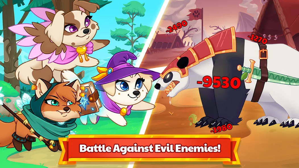 Dungeon Dogs - Idle RPG [MOD: безлимитные деньги и ресурсы] (Бесплатно / APK) — скриншот 4