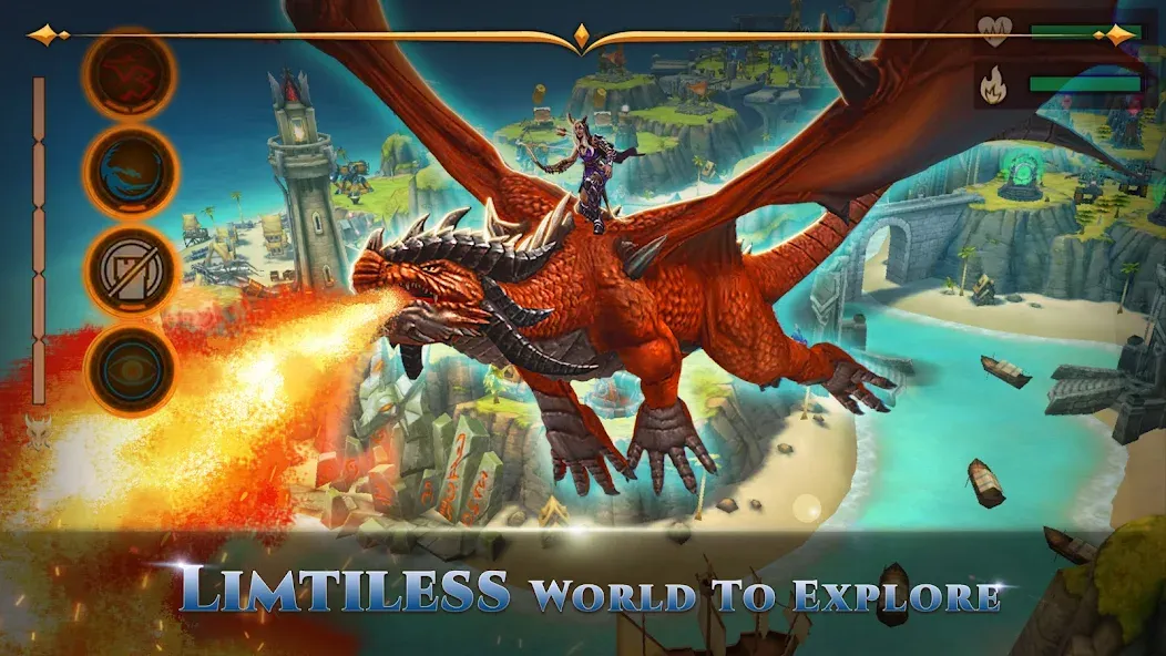 Скачать War Dragons [MOD: безлимитные ресурсы и мощные драконы] — скриншот 1