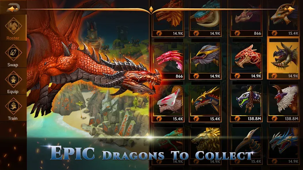 Скачать War Dragons [MOD: безлимитные ресурсы и мощные драконы] — скриншот 4
