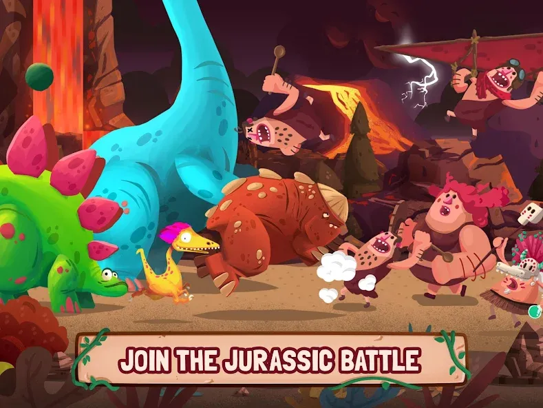 Скачать Dino Bash: Dinosaur Battle [MOD: безлимитные ресурсы и усиленные динозавры] — скриншот 5
