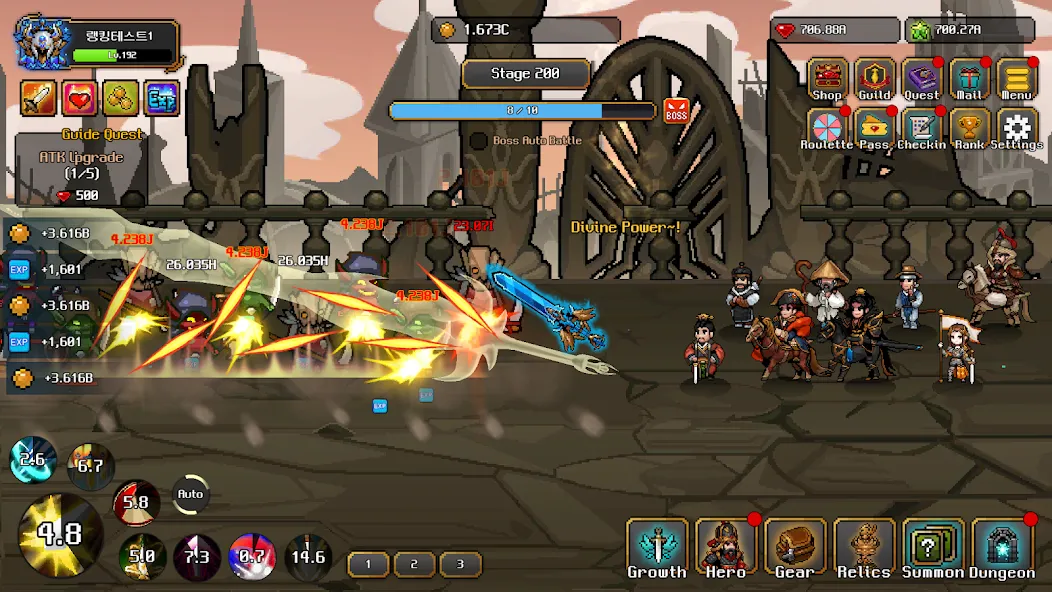 Hero Sword - Idle RPG [MOD: безлимитные монеты и усиленное оружие] на Андроид — скриншот 1