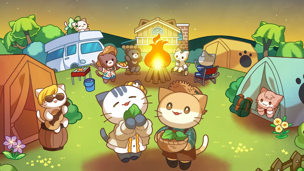 Cat Forest - Healing Camp [MOD: безлимитные ресурсы и быстрый прогресс] (Бесплатно / APK) — скриншот 1