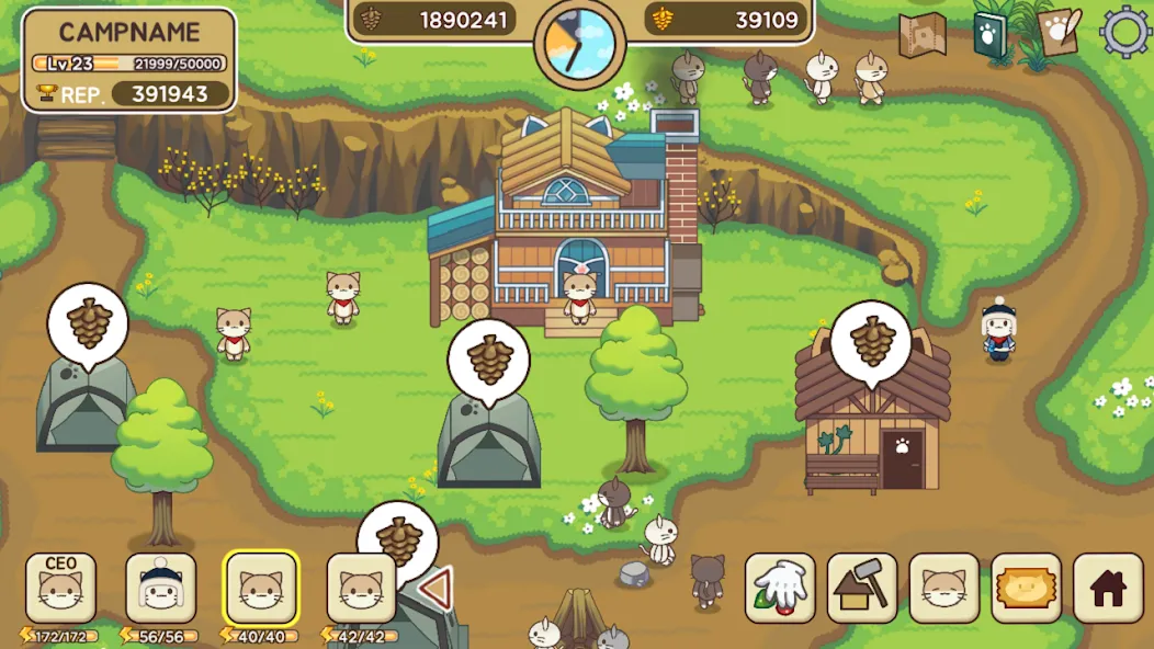 Cat Forest - Healing Camp [MOD: безлимитные ресурсы и быстрый прогресс] (Бесплатно / APK) — скриншот 2