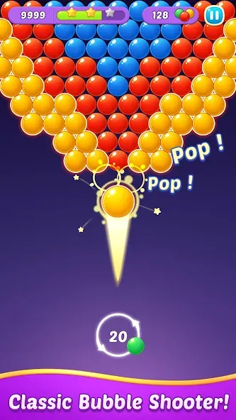 Bubble Shooter Gem Puzzle Pop [MOD: без рекламы и много монет] на Андроид — скриншот 1