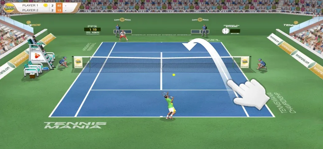 Скачать Tennis Mania Mobile [MOD: безлимитные монеты и все ракетки] на телефон — скриншот 1