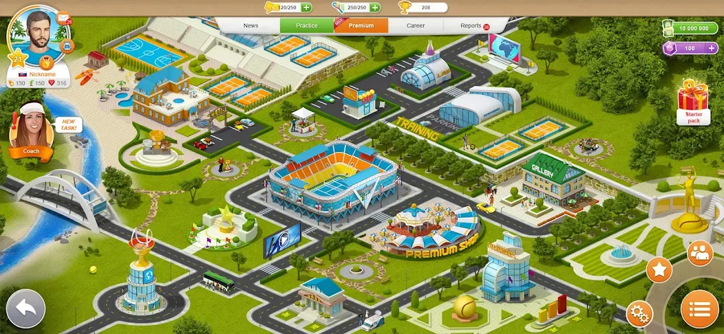 Скачать Tennis Mania Mobile [MOD: безлимитные монеты и все ракетки] на телефон — скриншот 3