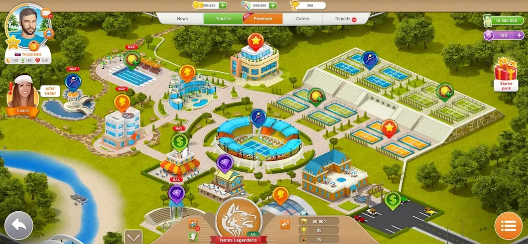 Скачать Tennis Mania Mobile [MOD: безлимитные монеты и все ракетки] на телефон — скриншот 5