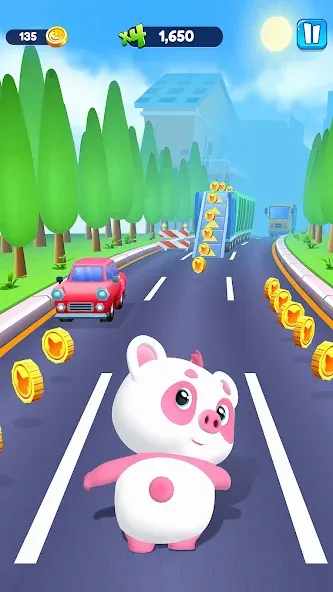 Piggy Panda Run: Fun Game [MOD: безлимитные монеты и все скины] — Скачать бесплатно (APK) — скриншот 1