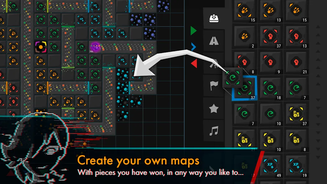 Взломанная Infinitode 2 - Tower Defense [MOD: безлимитные ресурсы и открыты все уровни] на Андроид — скриншот 4