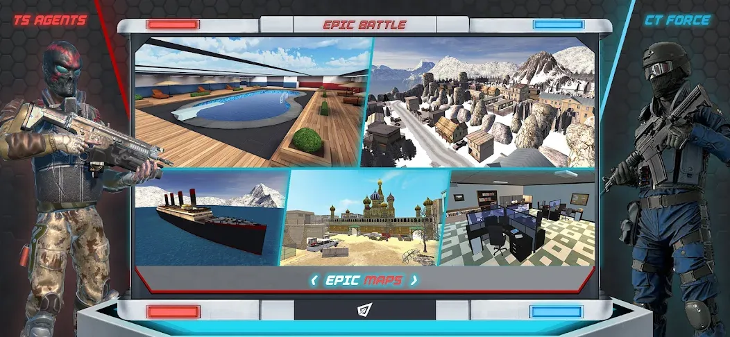 Epic Battle CS:FPS Mobile Game [MOD: безлимитные патроны и оружие] (Бесплатно / APK) — скриншот 2