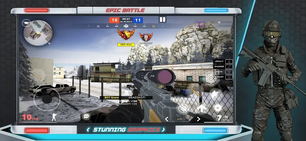 Epic Battle CS:FPS Mobile Game [MOD: безлимитные патроны и оружие] (Бесплатно / APK) — скриншот 5