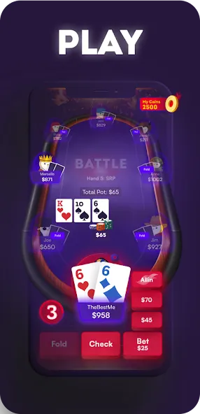 Prometheus: Battle Poker [MOD: безлимитные фишки и бонусы] (Бесплатно / APK) — скриншот 1
