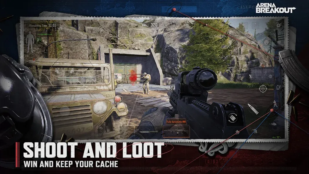 Взломанная Arena Breakout: Realistic FPS [MOD: безлимитные деньги и патроны] на Андроид — скриншот 1