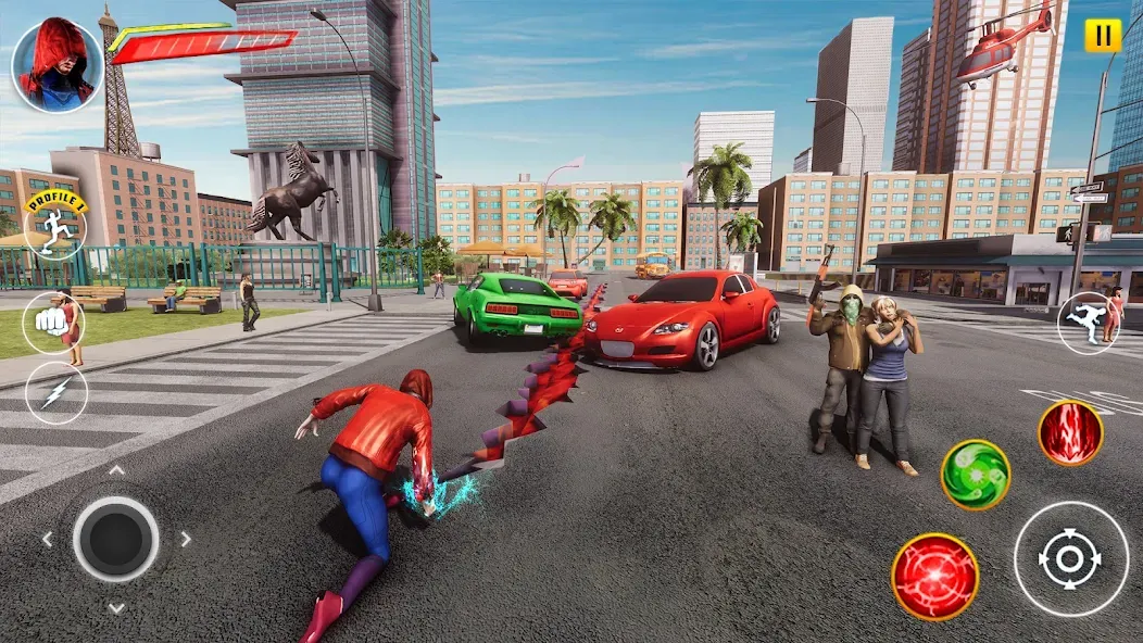 Incredible Flying SuperHero 3D [MOD: много денег и открытые уровни] (Бесплатно / APK) — скриншот 1