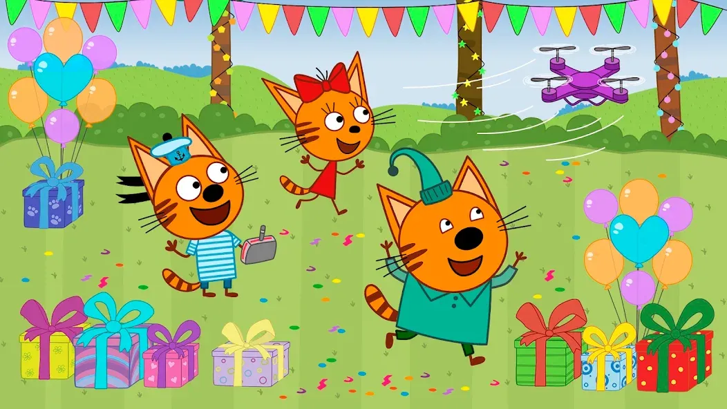Kid-E-Cats: Kids birthday [MOD: открыты все праздничные уровни] (Бесплатно / APK) — скриншот 3