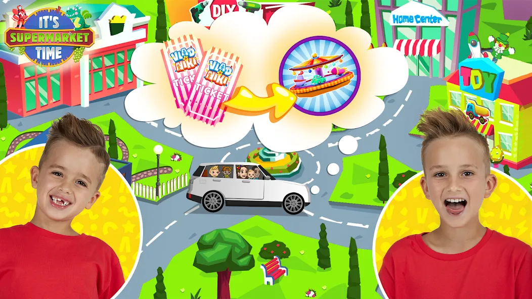 Скачать взлом Vlad & Niki Supermarket game [MOD: безлимитные деньги и все товары открыты] — скриншот 1